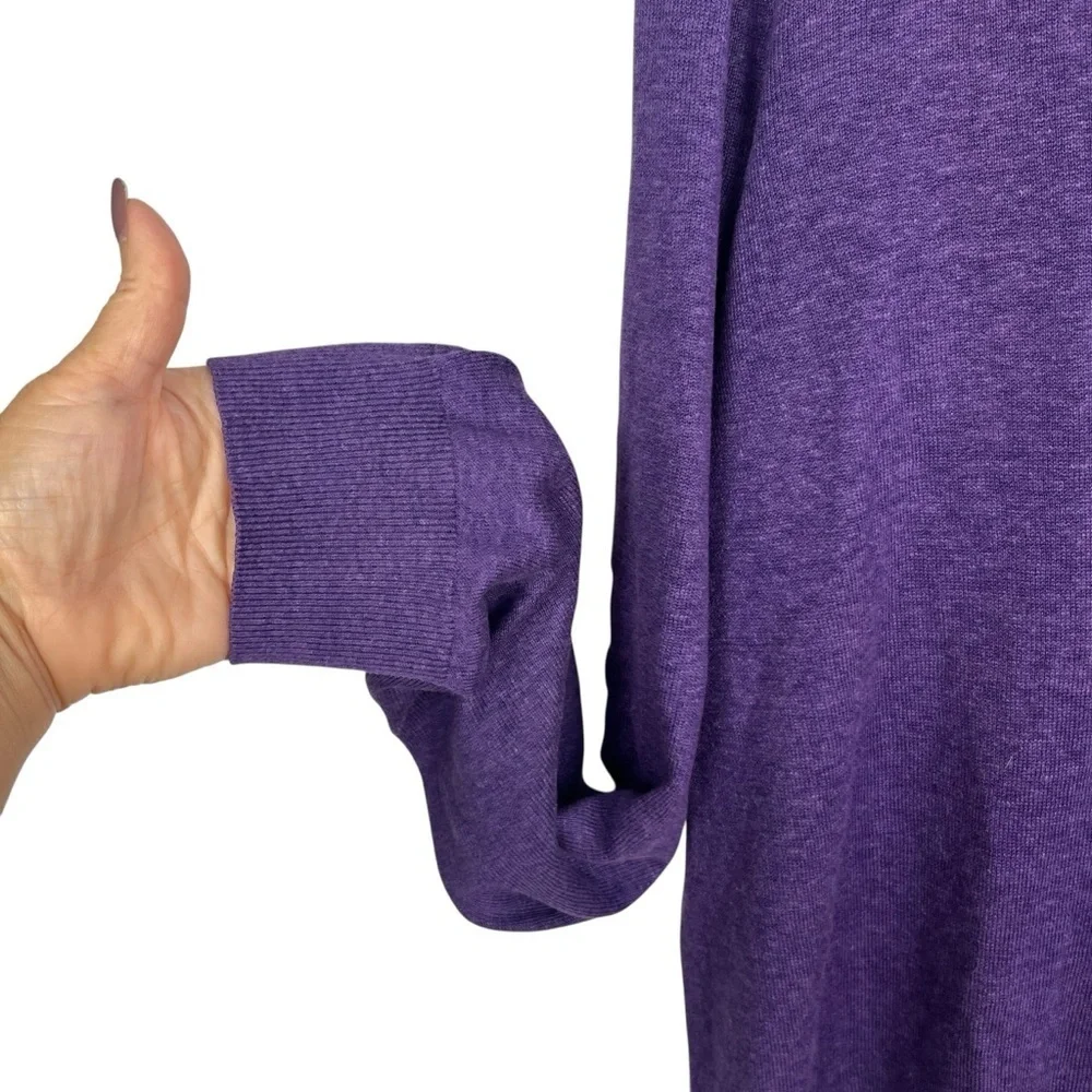 BANANA REPUBLIC Men's Purple Silk Linen Blend V-Neck Sweater Preppy Casual Large